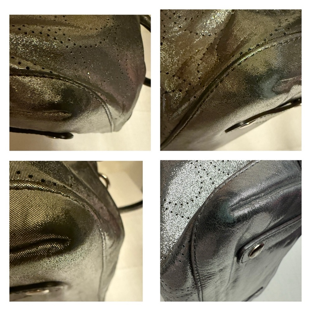 Coach Metallic Silver Leather Satchel Bag-see callouts - Picture 14 of 15